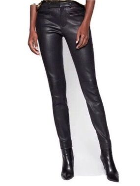 Equipment Sylvanna Eclipse Dark Blue Lambskin Leather Trousers- Size 4